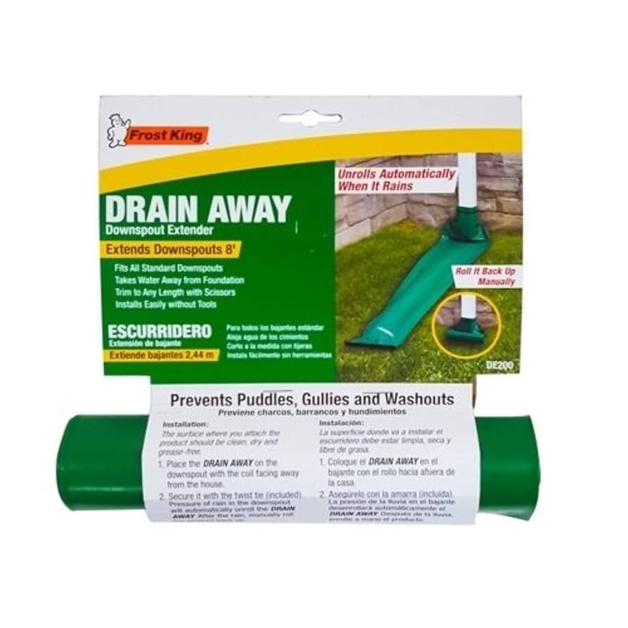 Frost King, DE200, Downspout Extender, 8 ft L Extended